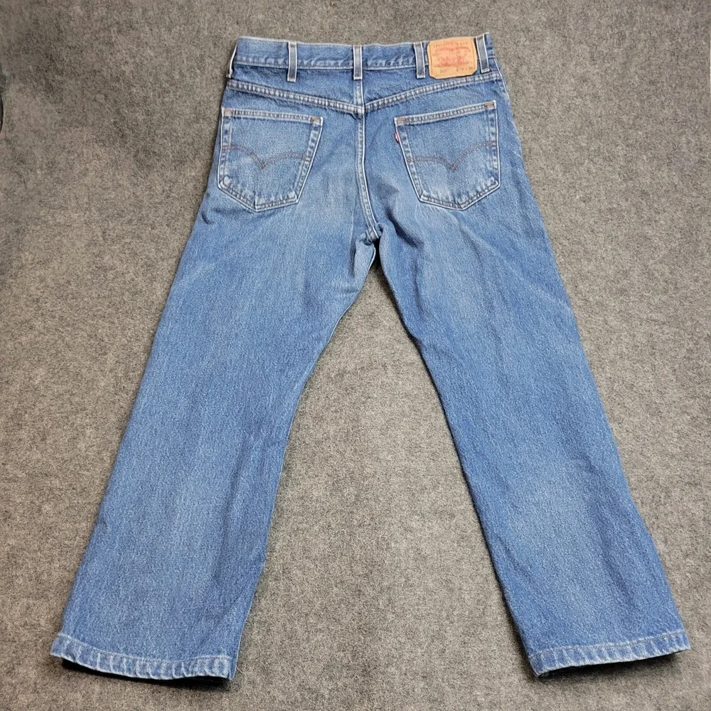 Levis 505 Jeans‎ Mens 36x30 Blue Denim Regular Fit Red Tab Straight Leg Casual